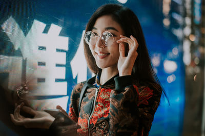 Portrait of beautiful woman smiling