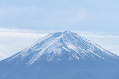 Scenic view of snowcapped mountain against sky