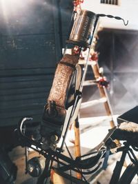 Close-up of bicycles