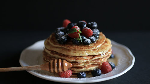 Close-up of strawberries in plate