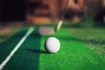 Close-up of golf ball