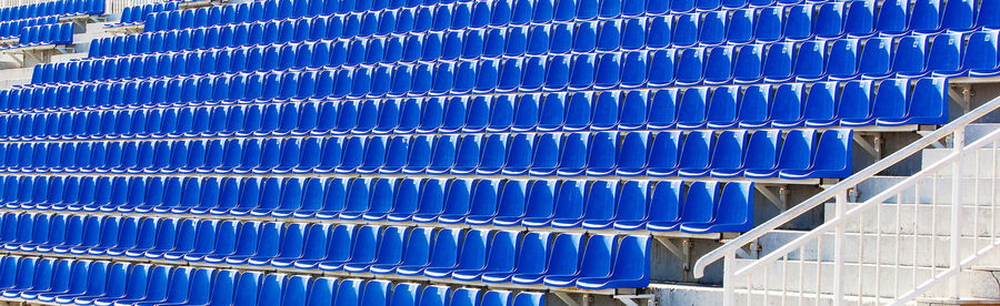 Full frame shot of chairs in stadium