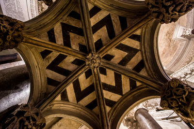 Low angle view of ornate ceiling in historic building