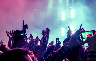 Group of people at music concert