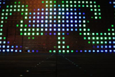 Illuminated buildings in city at night