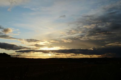 Silhouette landscape at sunset