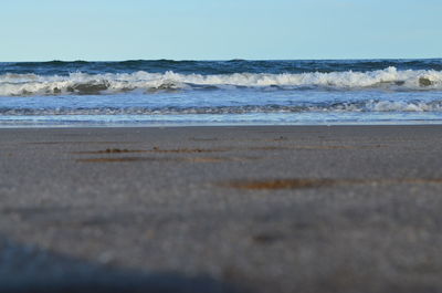 Scenic view of sea at sunset