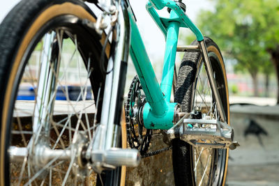 Bicycle parked on street