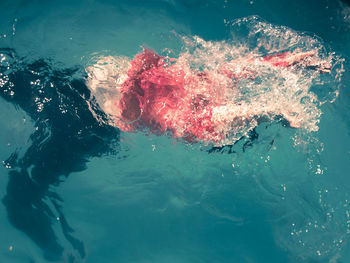 Close-up of water against blue sky