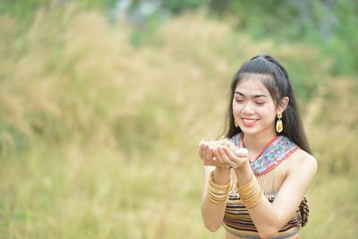 Young woman smiling