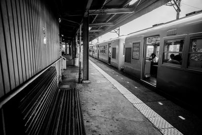 Train at railroad station platform