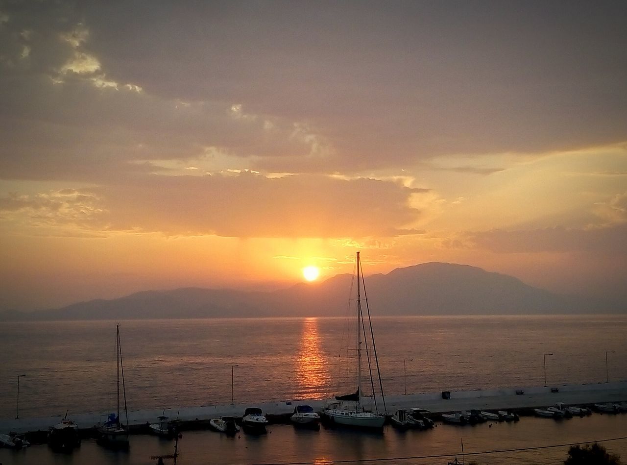 SCENIC VIEW OF CALM SEA AT SUNSET