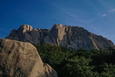 Low angle view of mountain range