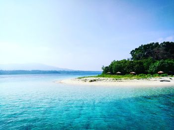 Scenic view of jolly bouy island of andaman india against clear sky