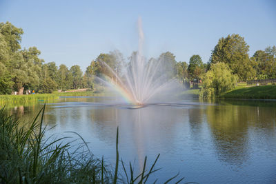 View of fountain in lake