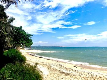 Scenic view of beach against sky