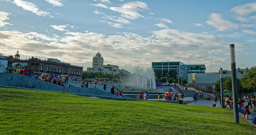 Tourists in park