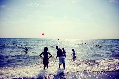 People enjoying at beach