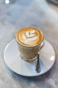 Coffee cup on table