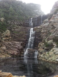 Scenic view of waterfall