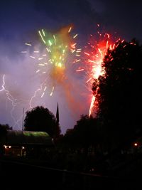 Low angle view of firework display