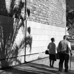 Woman standing in city