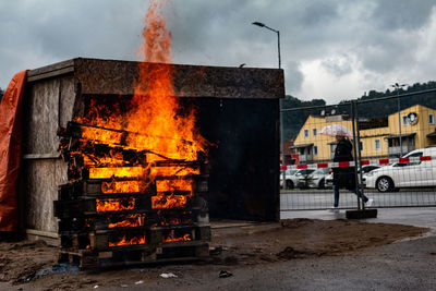 Close-up of bonfire