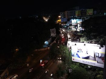 Traffic on road at night