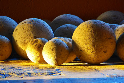 Close-up of round rocks