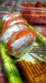 Close-up of meat in plate