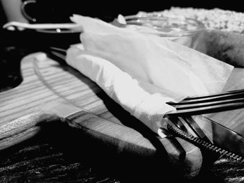 Close-up of food on table