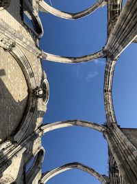 Low angle view of old building against sky in lisbon