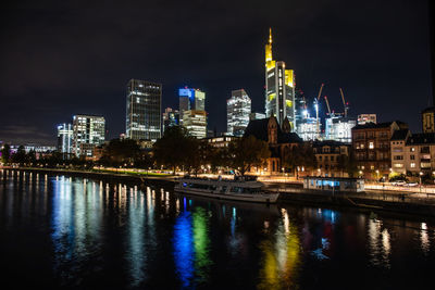 Illuminated city at night