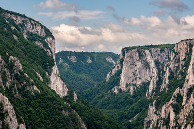 Panoramic view of rocky mountains against sky