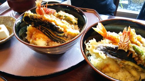 Close-up of served food in plate