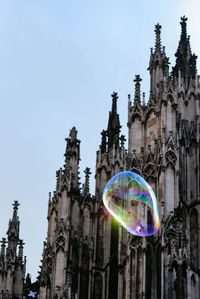 View of bubble and catholic cathedral of cologne 