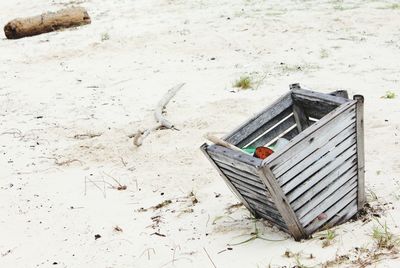 Garbage bin on the beach