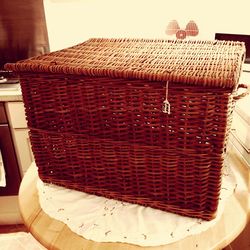 Close-up of cake in basket