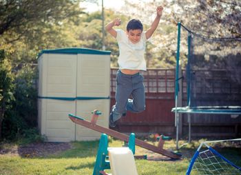 Girl standing in playground