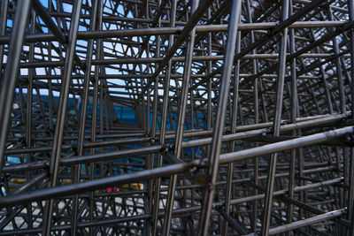 Full frame shot of metallic structure in construction site
