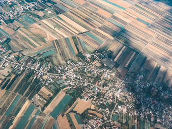Aerial view of cityscape and landscape
