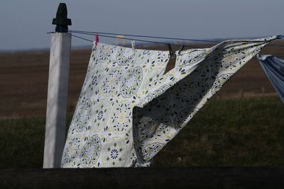 Clothes drying in the evening wind 
