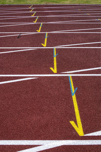 Close-up of yellow track