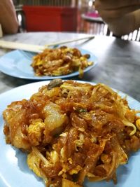 Close-up of food served in plate