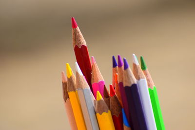 Close-up of multi colored pencils