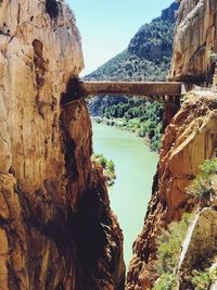 View of bridge over mountain