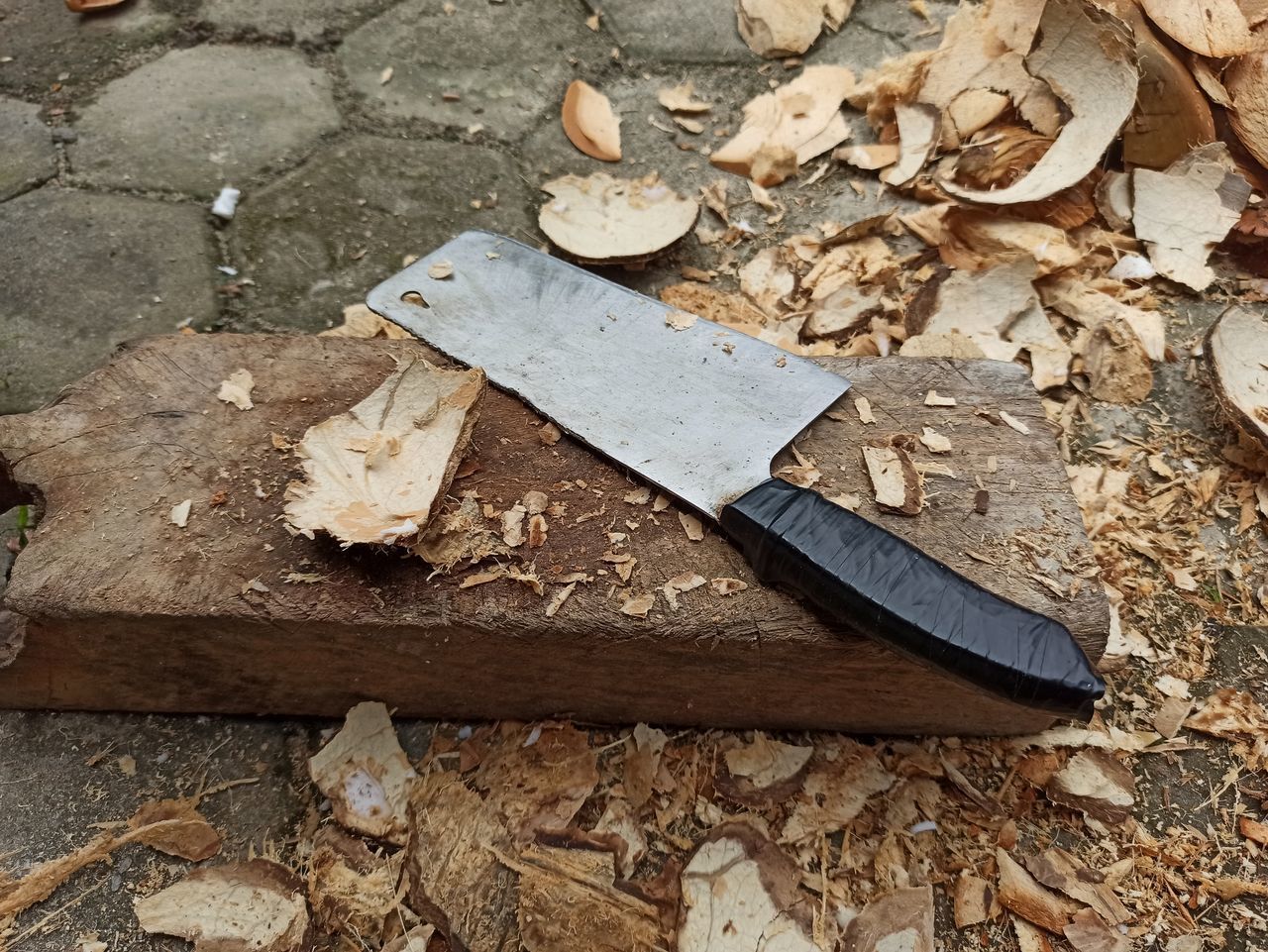 HIGH ANGLE VIEW OF MESSY WOOD