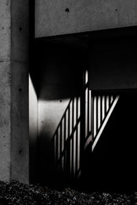 Sunlight falling on staircase in building