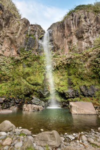 Scenic view of waterfall