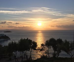 Scenic view of sea during sunset